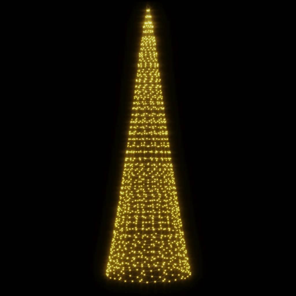 Light cone on flagpole 1534 warm white LEDs 500 cm