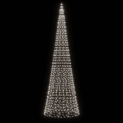 LED-kerstboom aan vlaggenmast 1534 LEDs koud wit 500 cm