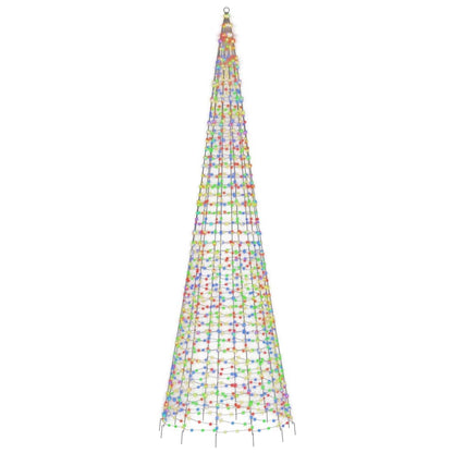 LED-kerstboom aan vlaggenmast 1534 LEDs kleurrijk 500 cm