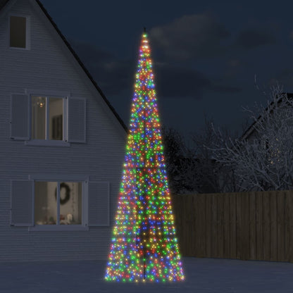 LED-kerstboom aan vlaggenmast 1534 LEDs kleurrijk 500 cm