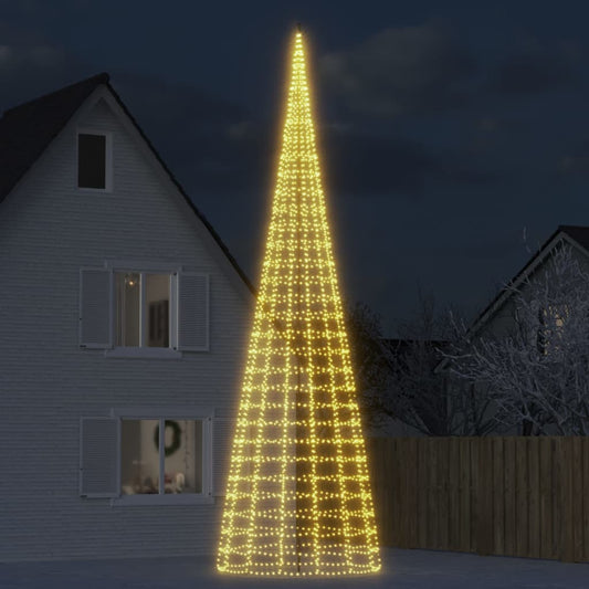 LED-kerstboom aan vlaggenmast 3000 LEDs warm wit 800 cm