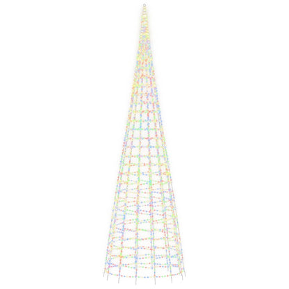 LED-kerstboom aan vlaggenmast 3000 LEDs kleurrijk 800 cm
