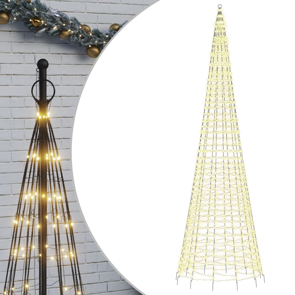 LED Kerstboom op vlaggenmast 1534 LED's 500 cm warm wit