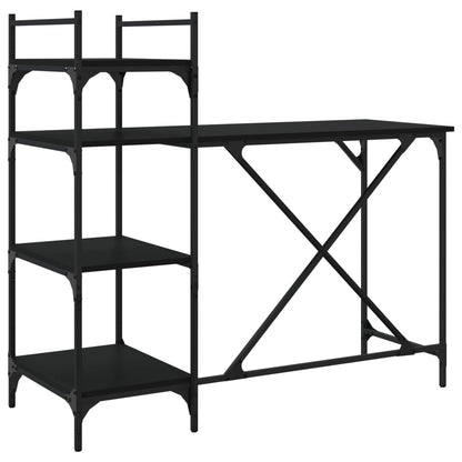 Computer desk with shelves 120x47x109 cm black