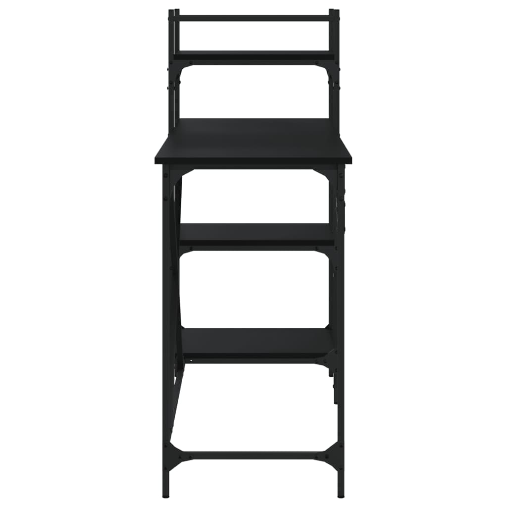 Computer desk with shelves 120x47x109 cm black