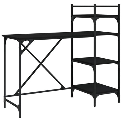 Computer desk with shelves 120x47x109 cm black