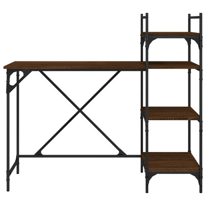 Computer desk with shelves 120x47x109 cm brown oak color