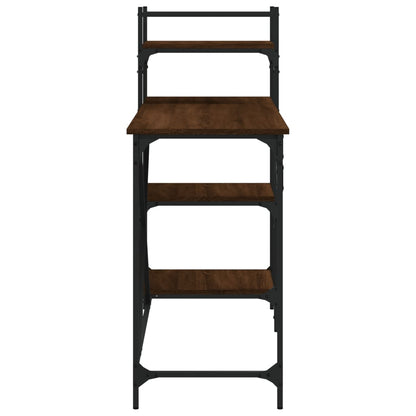 Computer desk with shelves 120x47x109 cm brown oak color