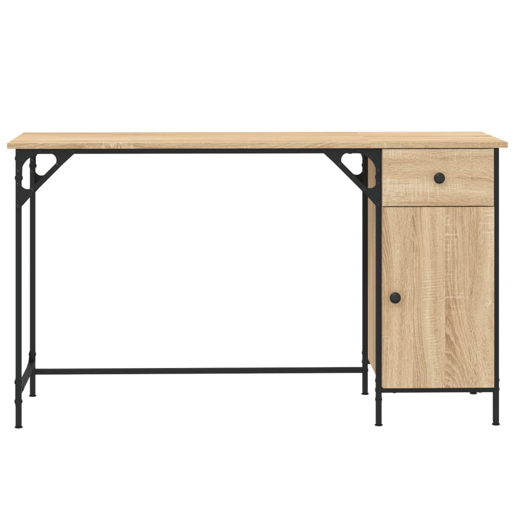 Bureau 131x48x75 cm bewerkt hout sonoma eikenkleurig