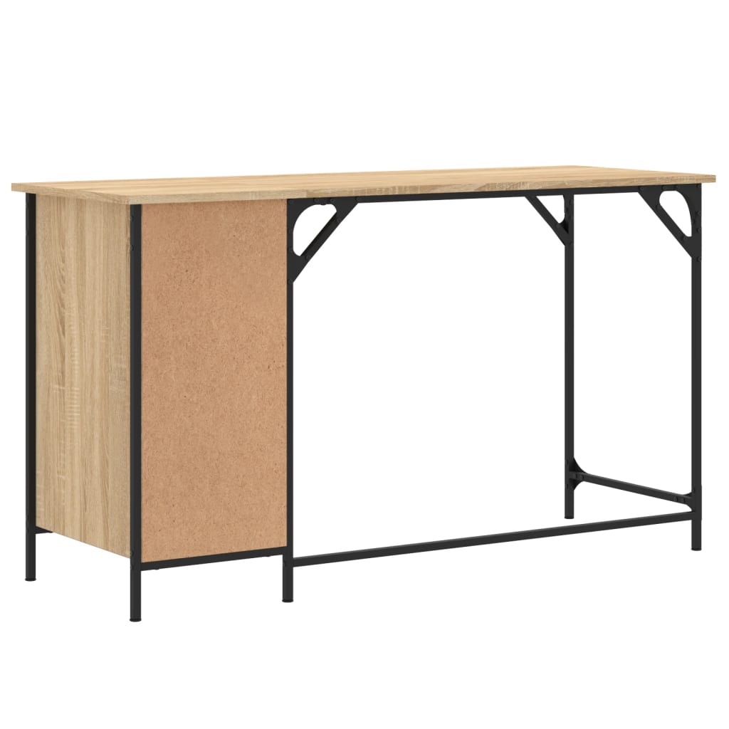 Bureau 131x48x75 cm bewerkt hout sonoma eikenkleurig