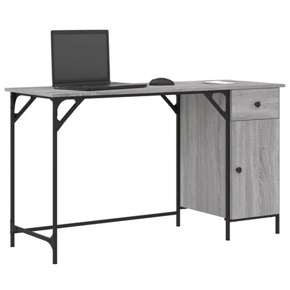 Bureau 131x48x75 cm bewerkt hout grijs sonoma eikenkleurig