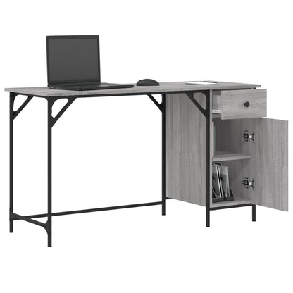 Bureau 131x48x75 cm bewerkt hout grijs sonoma eikenkleurig
