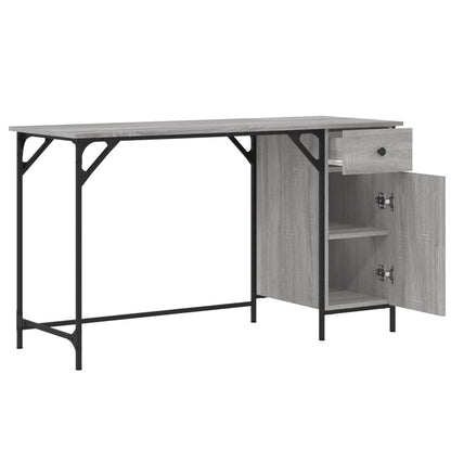 Bureau 131x48x75 cm bewerkt hout grijs sonoma eikenkleurig