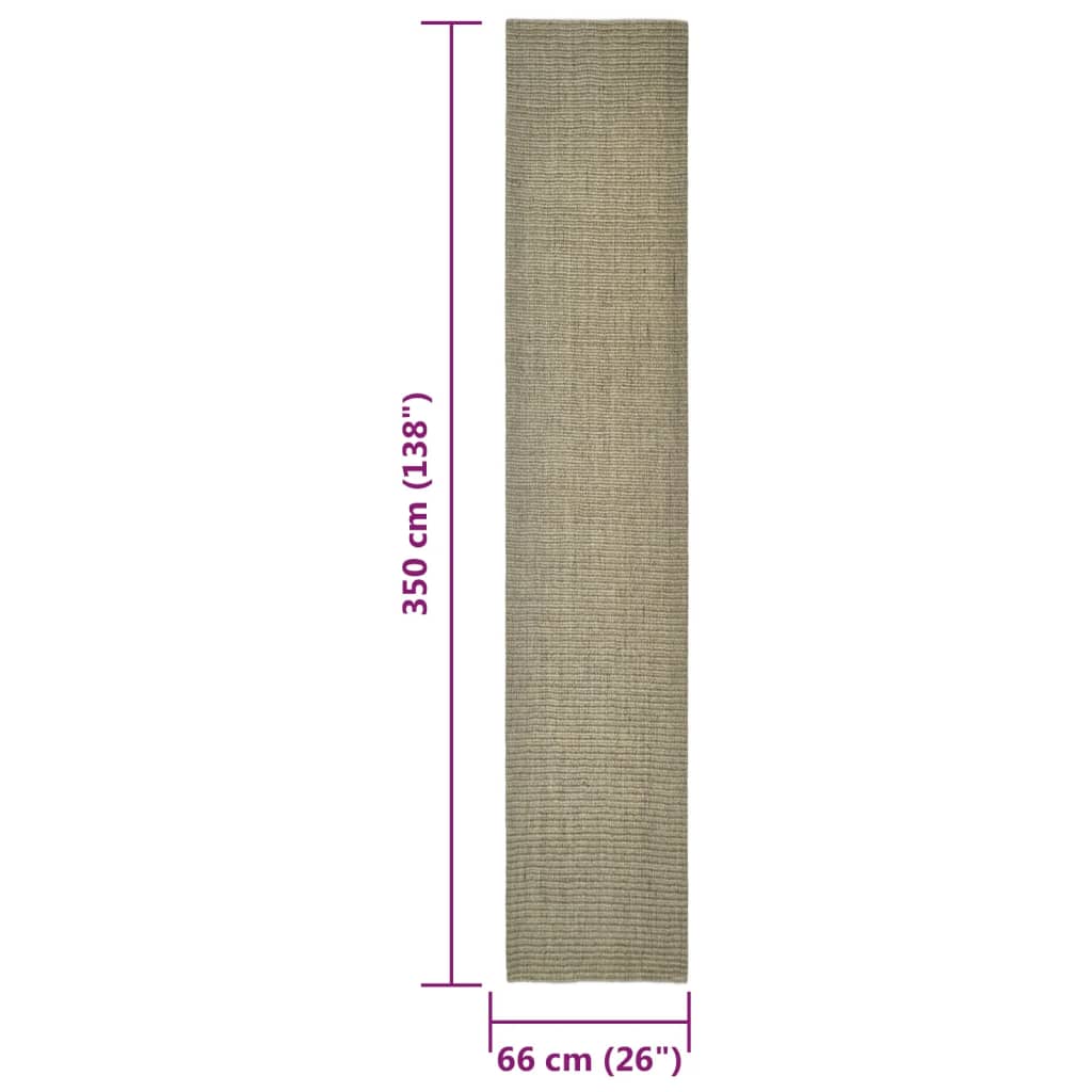Sisal mat for scratching post 66x350 cm taupe