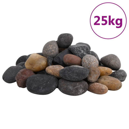 Pebbles polished 5-8 cm 25 kg multi-colored