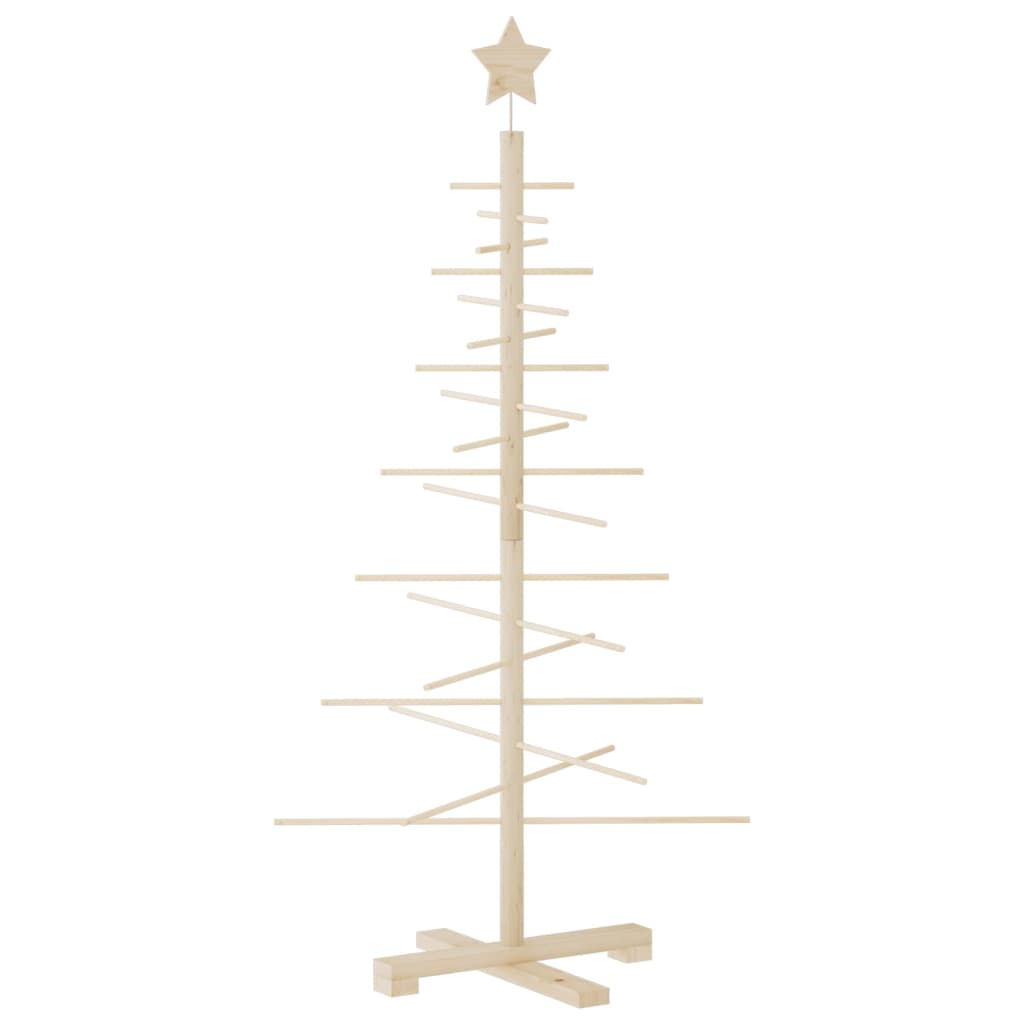 Kerstdecoratie kerstboom 125 cm massief grenenhout