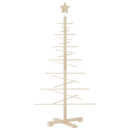 Kerstdecoratie kerstboom 125 cm massief grenenhout