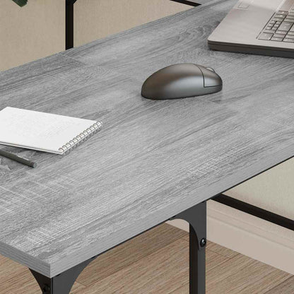 Desk 139x139x75 cm processed wood gray sonoma oak color