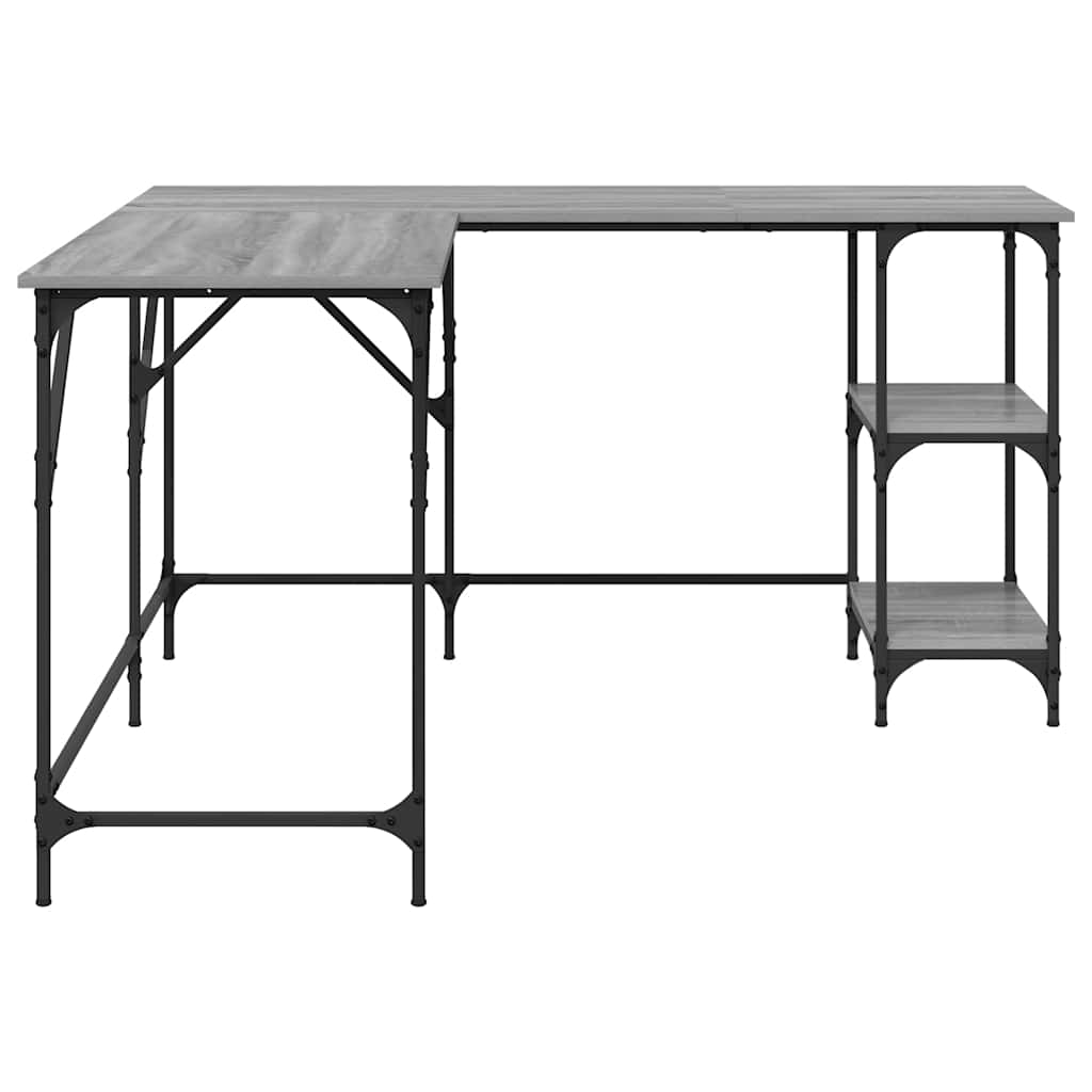 Desk 139x139x75 cm processed wood gray sonoma oak color