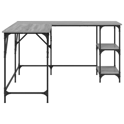 Desk 139x139x75 cm processed wood gray sonoma oak color