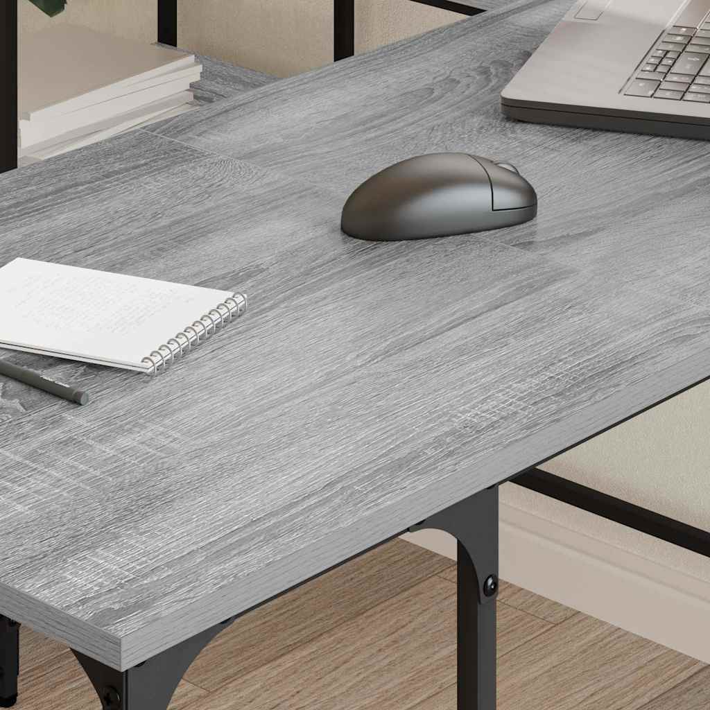 Desk 139x139x75 cm processed wood gray sonoma oak color