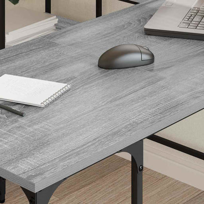 Desk 139x139x75 cm processed wood gray sonoma oak color