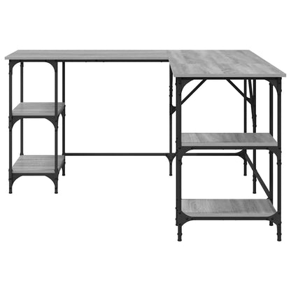 Desk 139x139x75 cm processed wood gray sonoma oak color