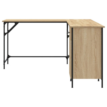 Bureau 141x141x75 cm bewerkt hout sonoma eikenkleurig