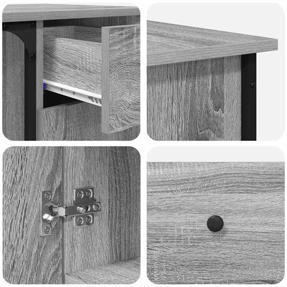 Bureau 141x141x75 cm bewerkt hout grijs sonoma eikenkleurig