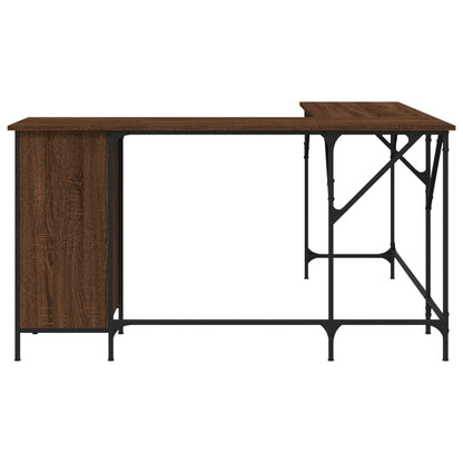 Desk 141x141x75 cm processed wood brown oak color
