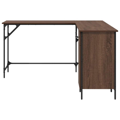Desk 141x141x75 cm processed wood brown oak color
