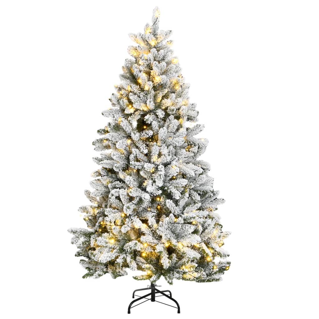 Kunstkerstboom met scharnieren 300 LED's en sneeuw 240 cm