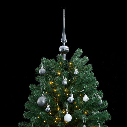 Kunstkerstboom met scharnieren 300 LED's en kerstballen 180 cm