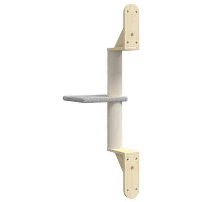 Wall-mounted cat furniture with scratching post 85.5 cm light green