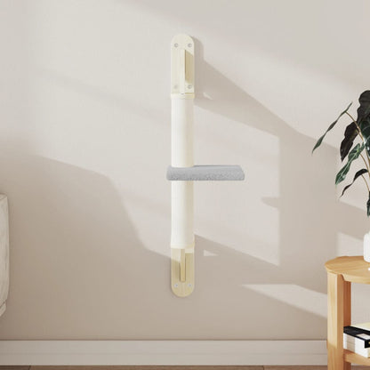 Wall-mounted cat furniture with scratching post 85.5 cm light green