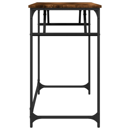 Schreibtisch 100x45x76 cm Holz und pulverbeschichteter Stahl Räuchereiche