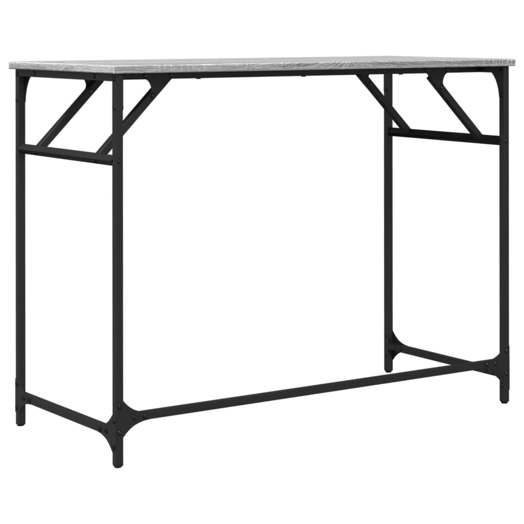 Desk 100x45x76 cm wood and powder coated steel gray sonoma