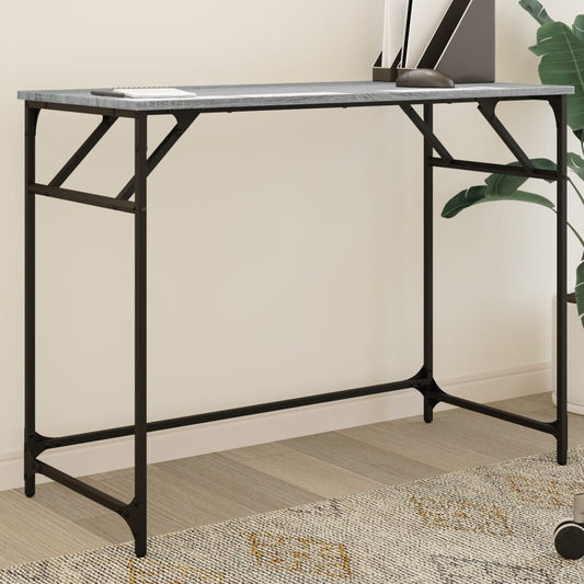 Desk 100x45x76 cm wood and powder coated steel gray sonoma
