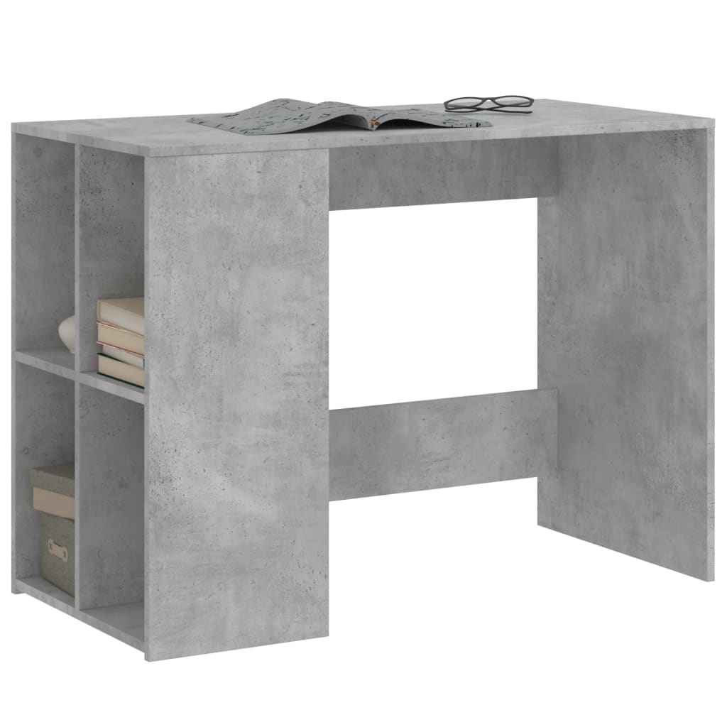 Desk 102x50x75 cm processed wood concrete gray