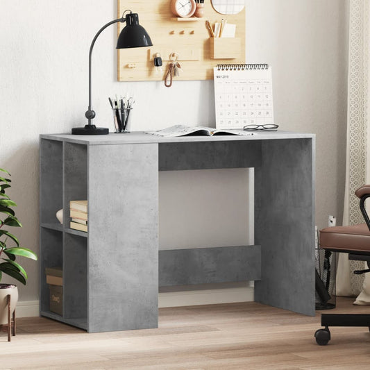 Desk 102x50x75 cm processed wood concrete gray