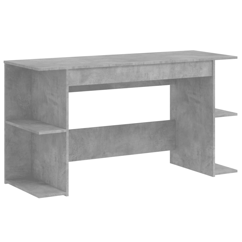 Desk 140x50x75 cm processed wood concrete gray