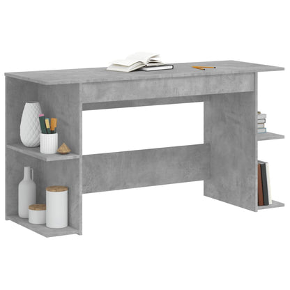 Desk 140x50x75 cm processed wood concrete gray