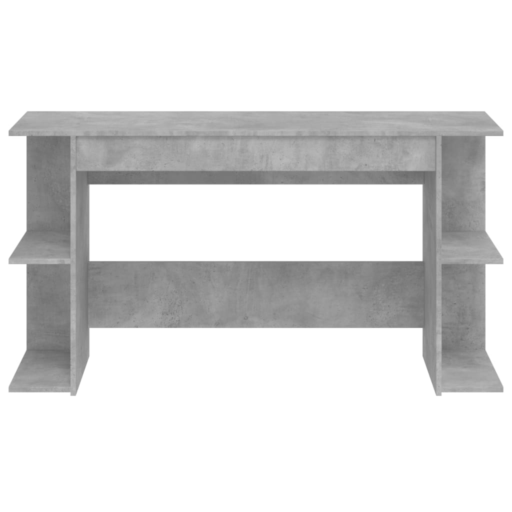 Desk 140x50x75 cm processed wood concrete gray
