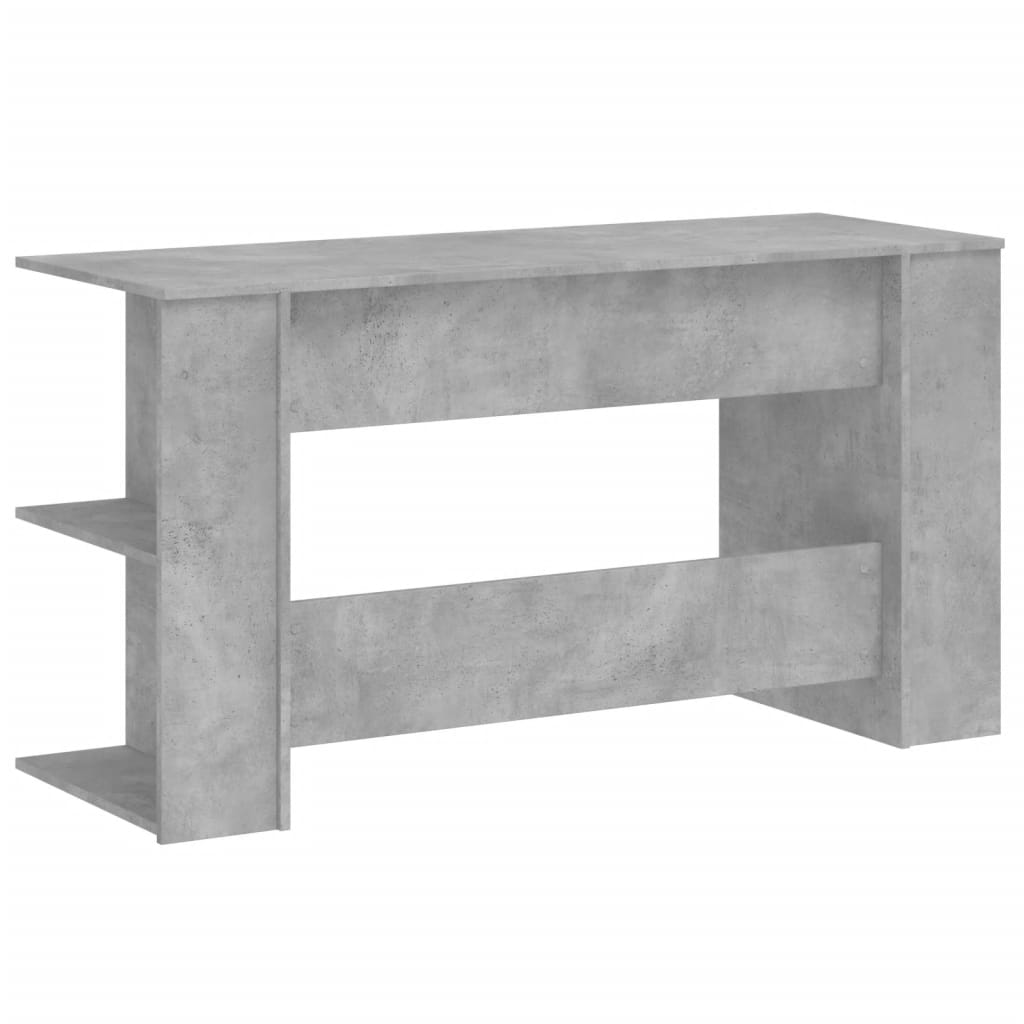 Desk 140x50x75 cm processed wood concrete gray