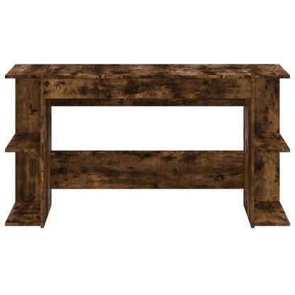 Desk 140x50x75 cm processed wood smoked oak color