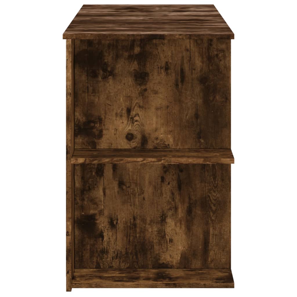 Desk 140x50x75 cm processed wood smoked oak color