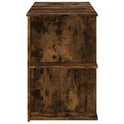 Desk 140x50x75 cm processed wood smoked oak color