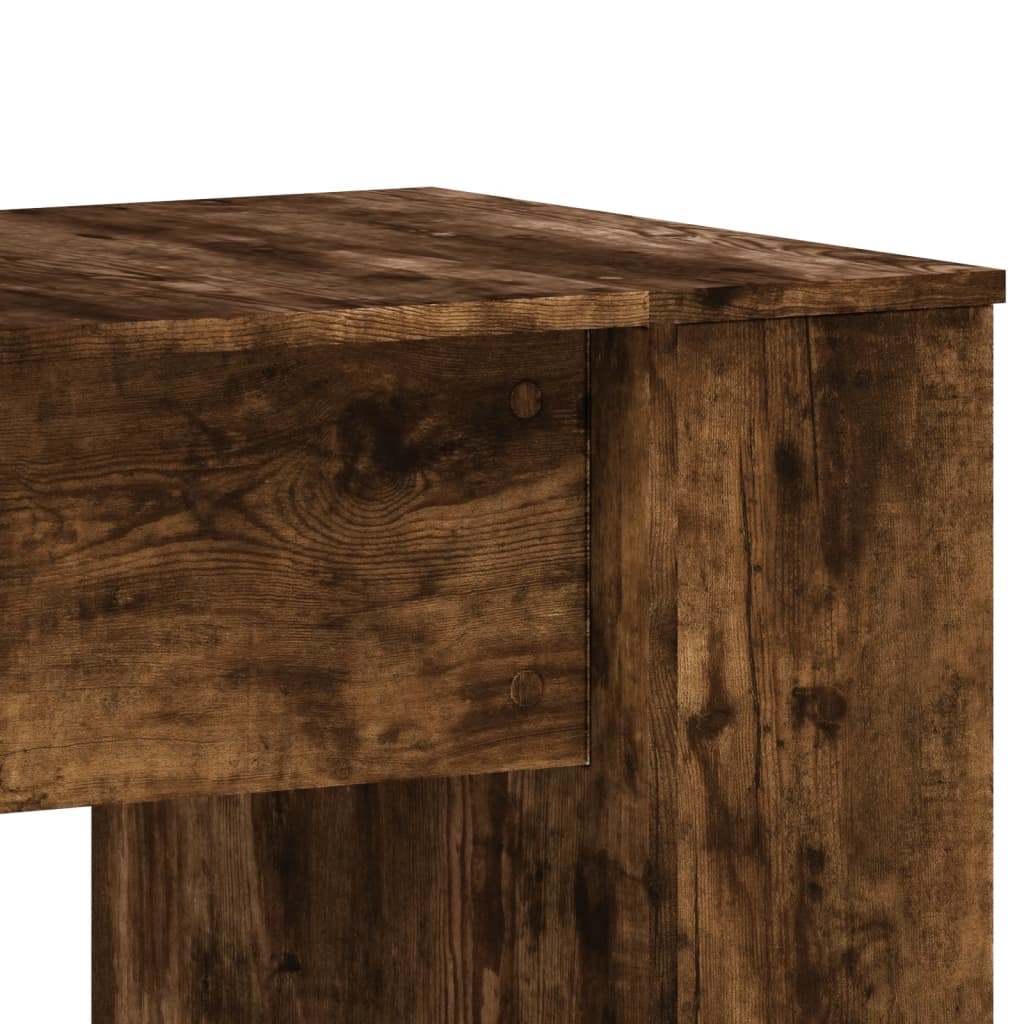 Desk 140x50x75 cm processed wood smoked oak color
