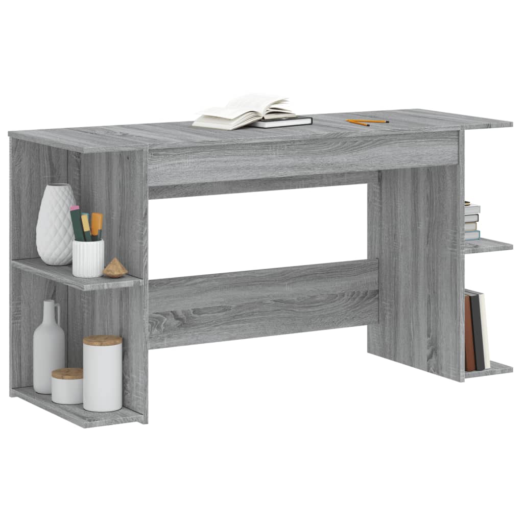 Desk 140x50x75 cm processed wood gray sonoma oak color