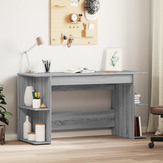 Desk 140x50x75 cm processed wood gray sonoma oak color